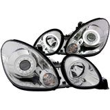 ANZO 1998-2005 Lexus GS300 & GS430 Projector Headlights with Halo, Chrome Housing, Clear Lens, Pair