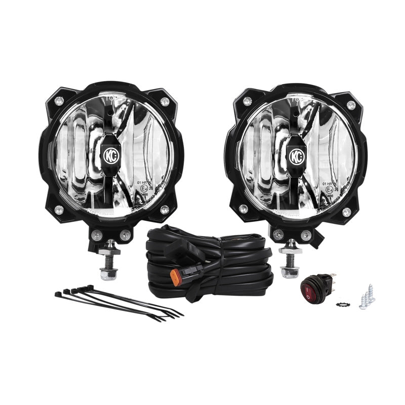 KC HiLiTES 6-inch Pro6 Gravity LED Light System with Universal Ball Mount * SAE/ECE Driving Beam for Off-Road Vehicles