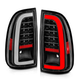 ANZO 00-06 Toyota Tundra LED Tail Lights with Light Bar - Black Housing, Clear Lens