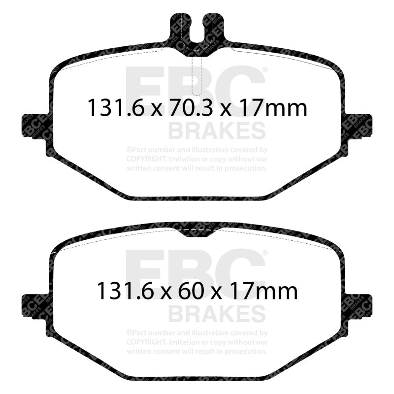 EBC DP42427R Yellowstuff Rear Brake Pads for 2018+ Mercedes-Benz G550 and Select GLE/GLS Models