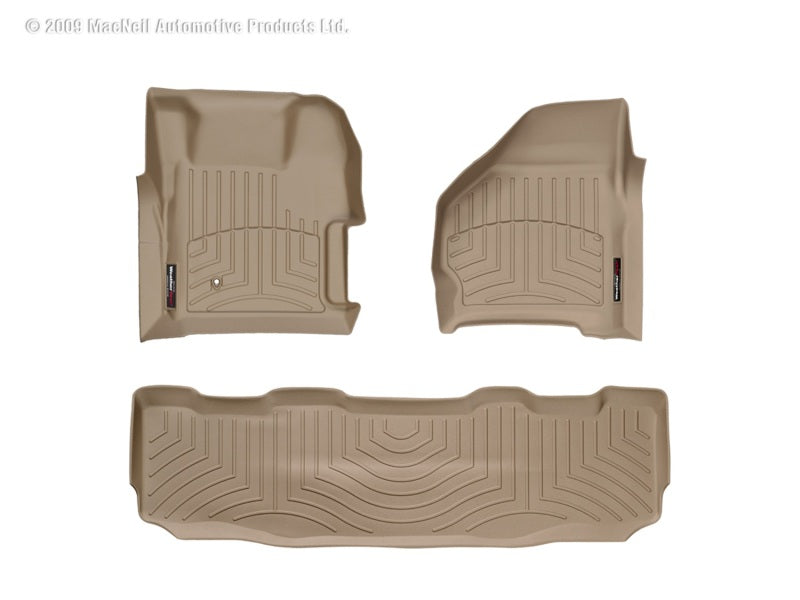 WeatherTech FloorLiner DigitalFit for 2006-2007 Ford F-250 and F-350 Super Duty * Tan Front and Rear All-Weather Protection Part Number WET451251-450022
