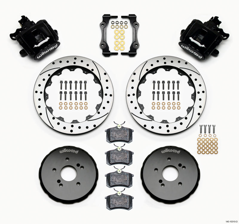 Wilwood Combination Parking Brake Rear Kit for Honda S2000 * 12.88-inch Drilled Rotors with Hydraulic and Mechanical Lock
