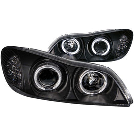 ANZO 2000-2004 Infiniti I30 & I35 Projector Headlights with Halo, Black Housing, Clear Lens, Pair