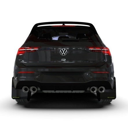 Rally Armor 22-25 VW MK8 Golf GTI and Golf R Black UR Mud Flaps with Blue Logo
