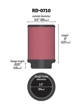 Load image into Gallery viewer, K&amp;N Engineering Universal Rubber Air Filter with 2.5-inch Flange ID * Model KN-RD-0710