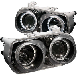 ANZO 1994-1997 Acura Integra Projector Headlights with Halo, Black Housing, Clear Lens – Pair