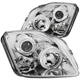 ANZO 1997-2001 Honda Prelude Projector Headlights with Halo and LED - Chrome Housing, Clear Lens Pair