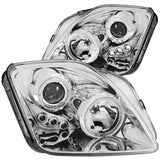 ANZO 1997-2001 Honda Prelude Projector Headlights with Halo and LED - Chrome Housing, Clear Lens Pair