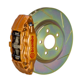 BREMBO - 02-07 Subaru Impreza/WRX and 08-14 WRX Front GT Big Brake Kit 4-Piston Cast Slotted Rotors Gold Finish