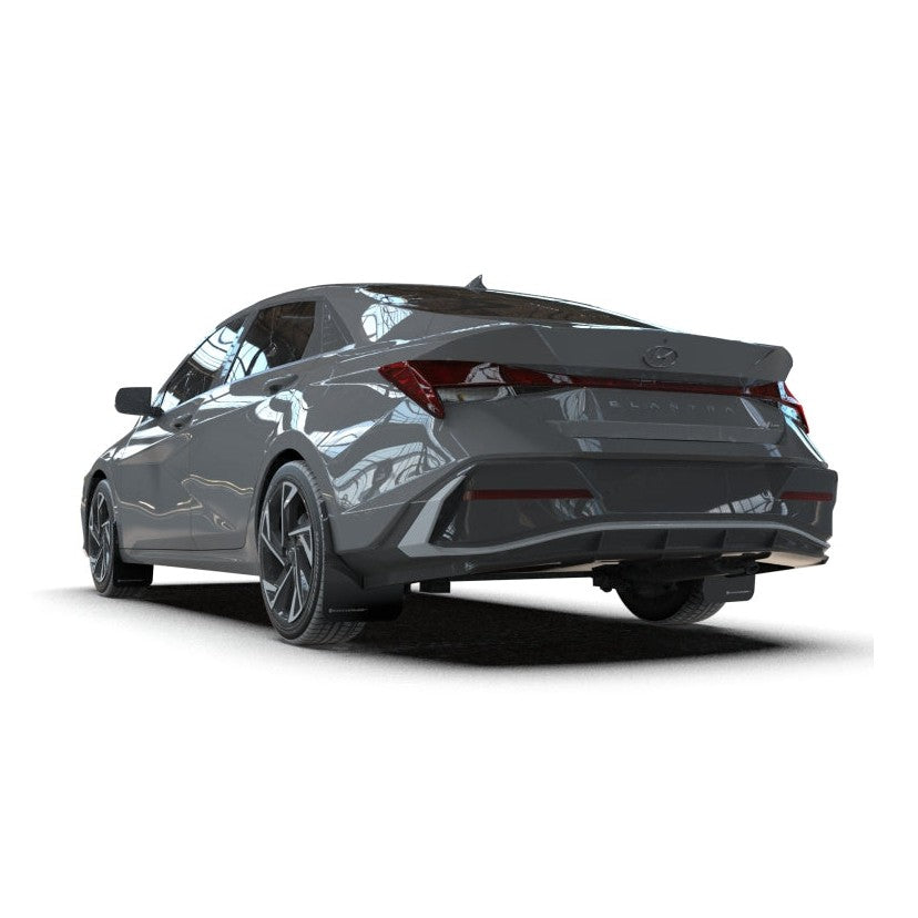 Rally Armor 2024-25 Hyundai Elantra N/N Line Black Urethane Mud Flaps with Grey Logo
