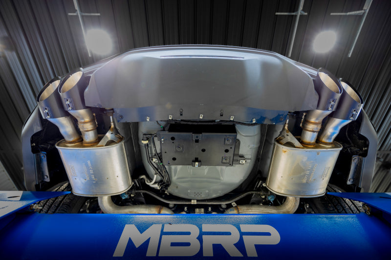 MBRP 15-24 Ford Mustang T304 Stainless Steel Quad Tip Cover Kit - Black Finish