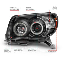 Load image into Gallery viewer, ANZO 2006-2009 Toyota 4Runner Projector Headlights with Halo and Black Housing - Pair