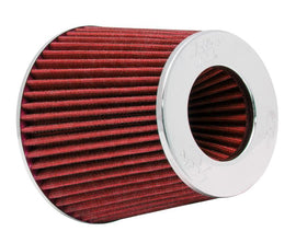 K&N Engineering Universal Air Filter Chrome Round Tapered Red - 4 inch ID, 5.5 inch Height
