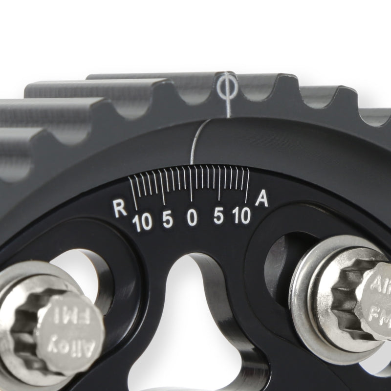 AEM Tru-Time Adjustable Camshaft Gear for Honda and Acura Engines - Black Anodized, Part Number aem23-802BK