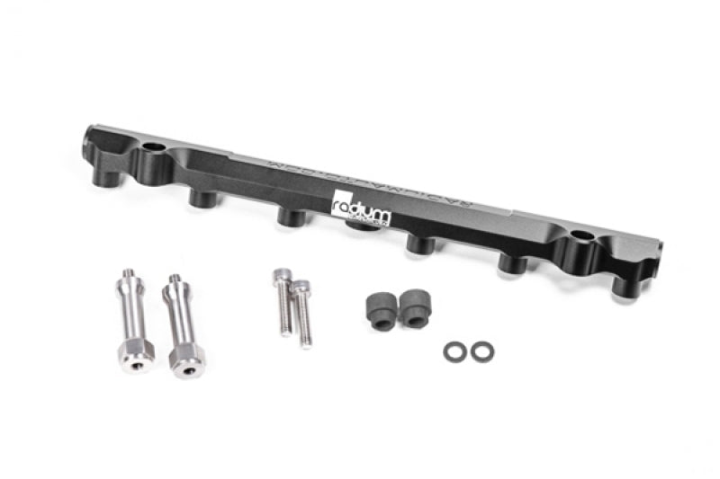 Radium Engineering Mazda 20B-REW Secondary Fuel Rail (6 Port) with Black Anodized Finish