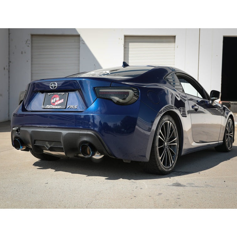 aFe Takeda 13+ Subaru BRZ & Toyota 86/GR86/FR-S Dual Cat-Back Exhaust System with Blue Flame Tips - 49-36023-L