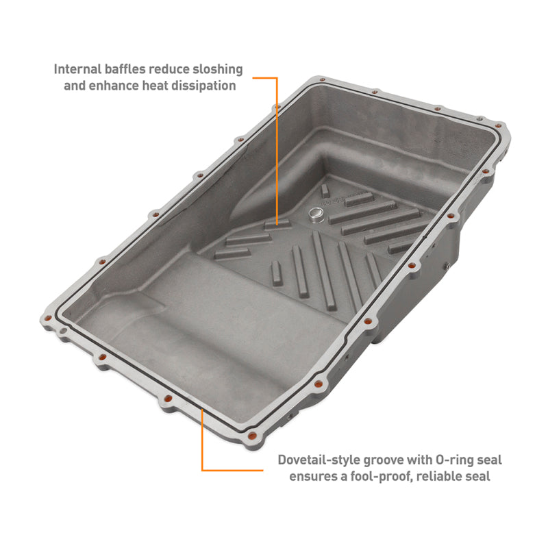 Mishimoto Aluminum Transmission Pan for Ford 10R60/10R80 — Fits 2017-2018 F-150, 2018 Mustang, and 2021+ Bronco