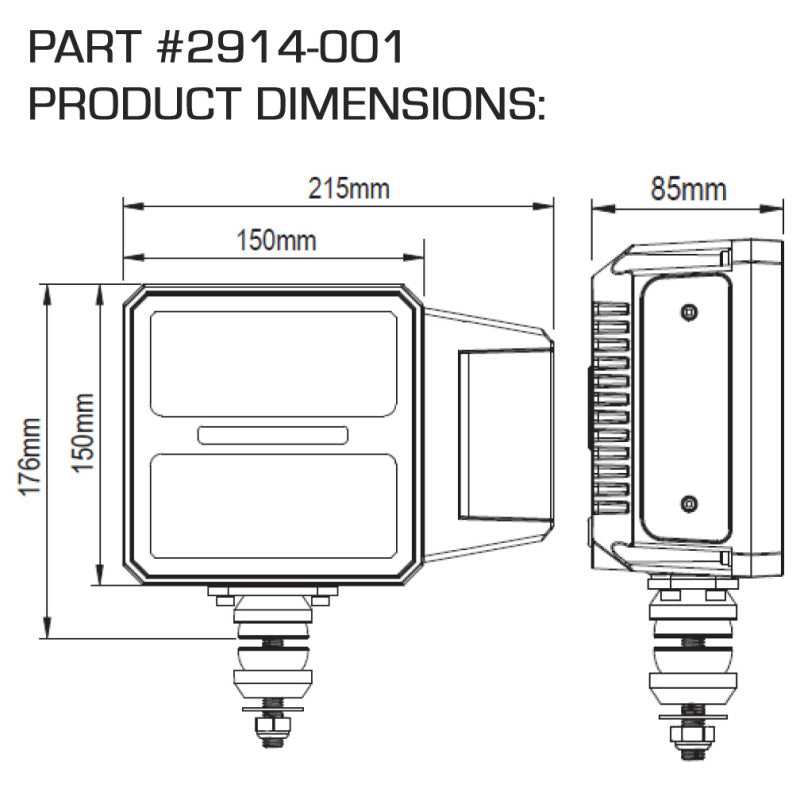 Oracle Lighting Multifunction LED Plow Headlight with Heated Lens - 5700K for Reliable Illumination in Harsh Conditions