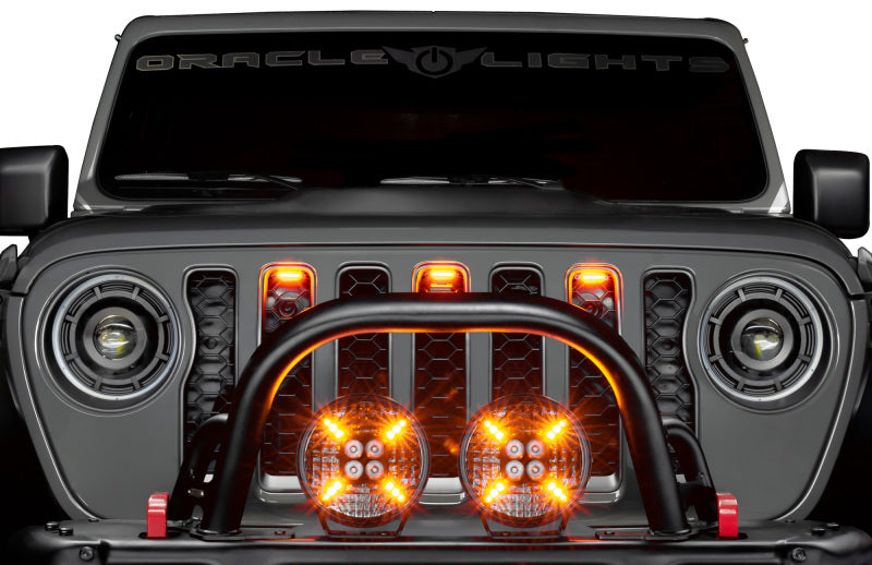 Oracle Lighting Universal Pre-Runner Style LED Grill Light Kit (New Style) - Amber with Tinted Lens for Jeep Wrangler