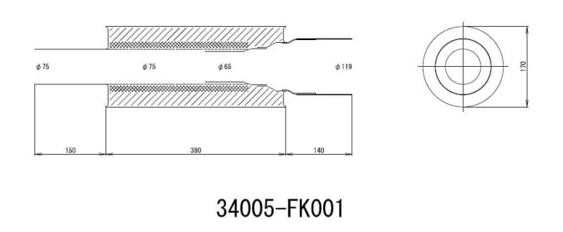 HKS Universal Stainless Hi Power 170mm Titanium Muffler for Automotive Performance