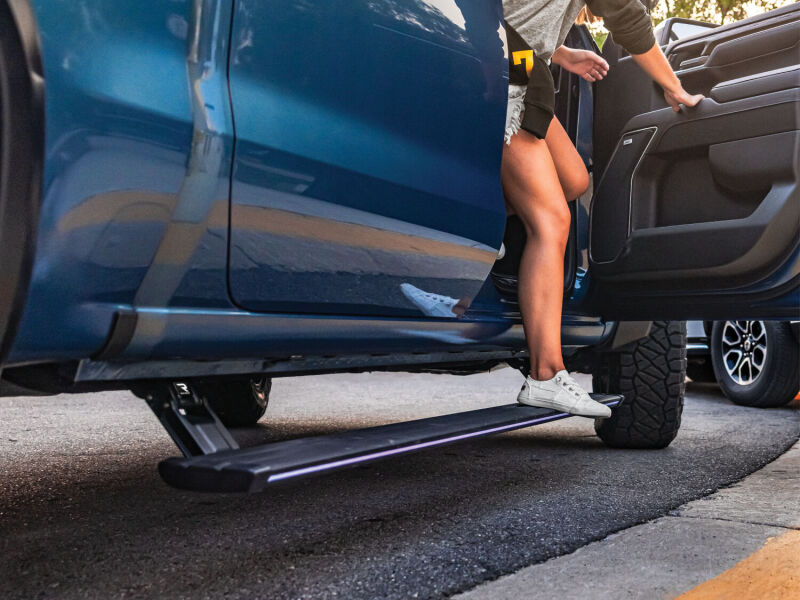 AMP Research PowerStep Vision Lighted Electric Running Boards for Chevy/GMC 1500, 2500HD & 3500HD Crew Cab (Part Number: amp96255-01A)