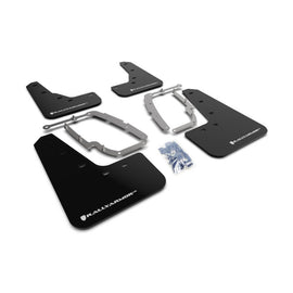 Rally Armor 17-23 Tesla Model 3 UR Mud Flaps with White Logo - Durable Polyurethane Protection