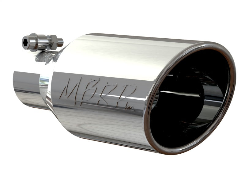 MBRP Universal Exhaust Tip 4.5 inch O.D. Angle Rolled End T304 Stainless Steel, 2.5 inch Inlet, 11 inch Length