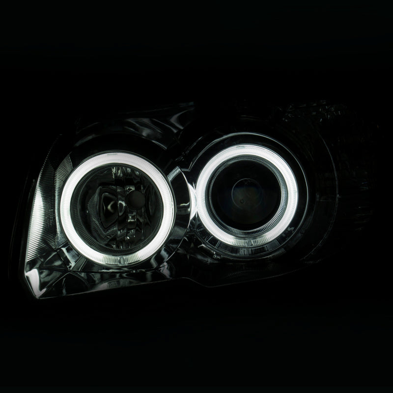 ANZO 2006-2009 Toyota 4Runner Projector Headlights with Halo - Chrome Housing, Clear Lens, Pair