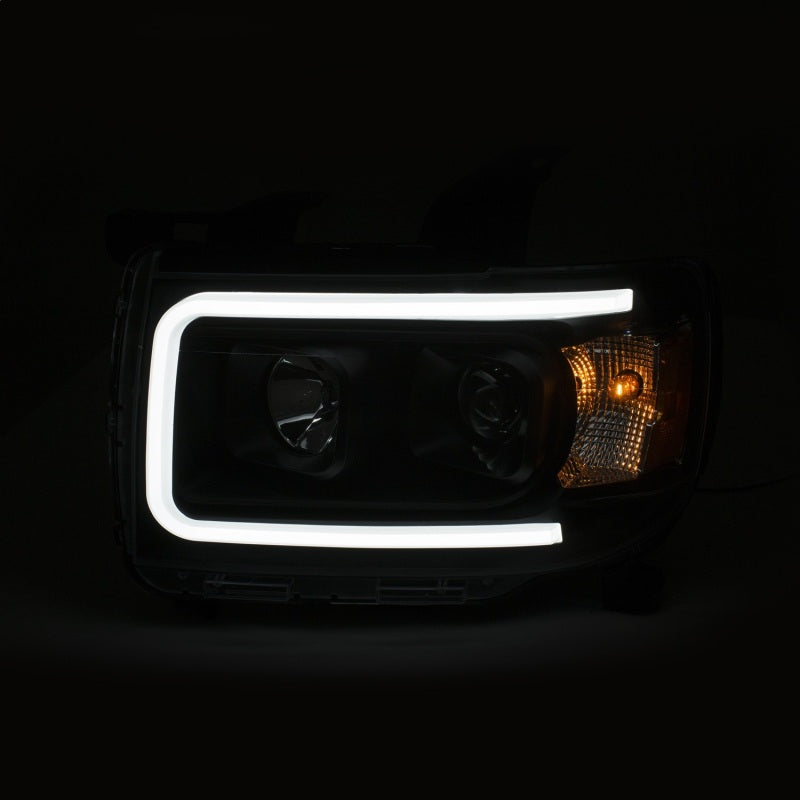 ANZO 2015+ GMC Canyon Projector Headlights with Plank Style Design, Black Housing and Amber Accents