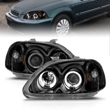 Load image into Gallery viewer, ANZO 1996-1998 Honda Civic Projector Headlights with Halo, Black Housing, Clear Lens – Pair