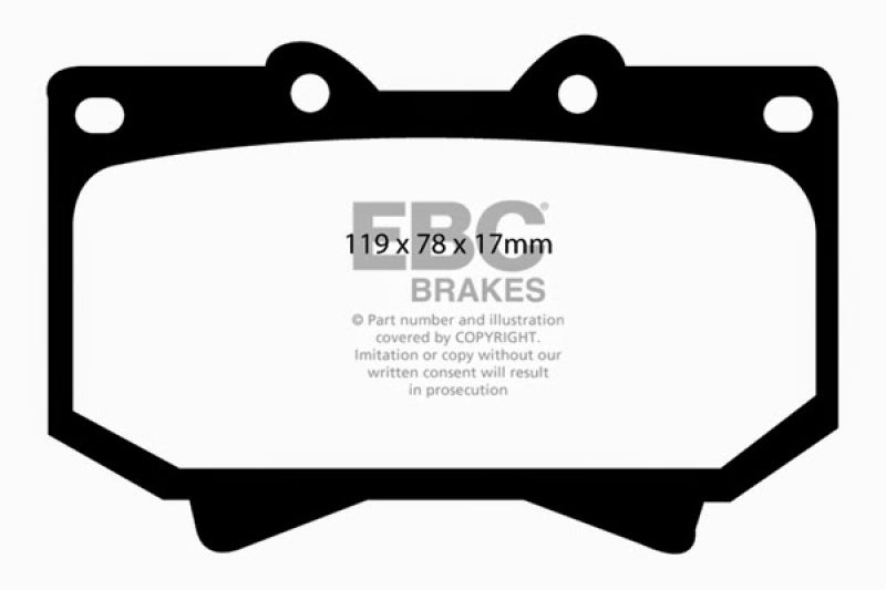 EBC Yellowstuff Front Brake Pads for Toyota Land Cruiser 1998-2007 * High-Performance Street and Track Use