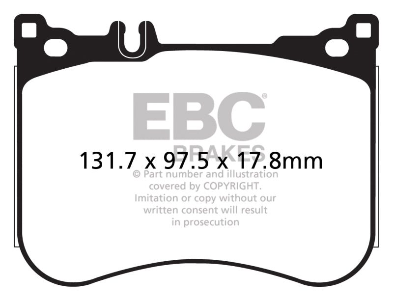 EBC Redstuff Ceramic Low Dust Brake Pads for Mercedes-Benz S550 (Part No. EBCDP32178C)