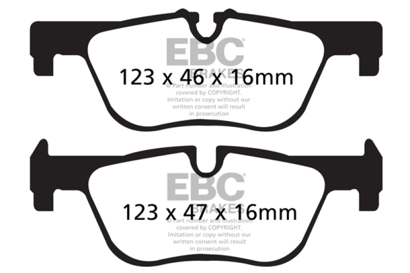 EBC Redstuff Ceramic Low Dust Rear Brake Pads for BMW 3 Series (Part Number: EBCDP32132C)