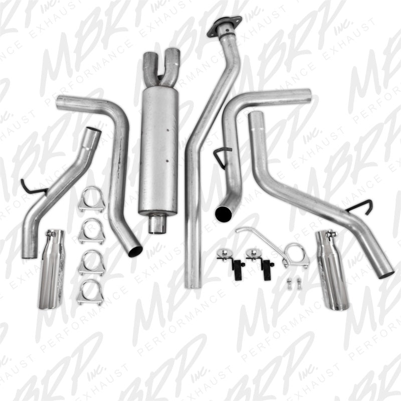 MBRP Armor Lite Series Cat Back Exhaust System for Chevrolet Silverado 1500 and GMC Sierra 1500 (2003-2007) – Dual Split Side Exit with 3.5-inch Tips