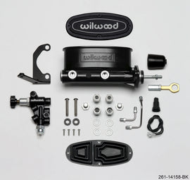 Wilwood HV Tandem Master Cylinder Kit with Proportioning Valve for Early Ford Mustang * 15/16 inch Bore, Black Finish