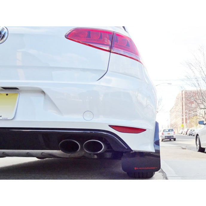 Rally Armor 15-17.5 MKVII VW Golf R Black UR Mud Flap with Blue Logo