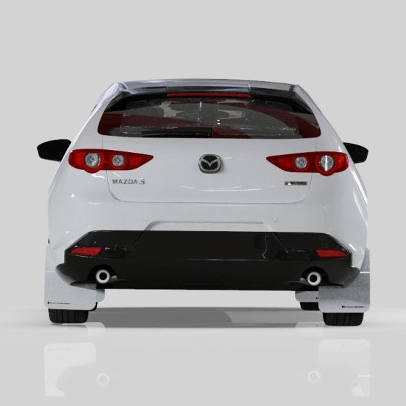 Rally Armor UR Mud Flap Set for Mazda 3 2019-2022 – Red with White Logo