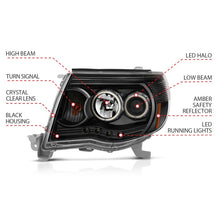 Load image into Gallery viewer, ANZO 2005-2011 Toyota Tacoma Projector Headlights with Halo and Black Housing