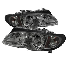 Load image into Gallery viewer, Spyder BMW E46 3-Series 2002-2005 Smoke Halo Projector Headlights with LED Halo - Part Number SPY5042422