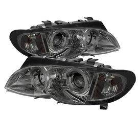 Spyder BMW E46 3-Series 2002-2005 Smoke Halo Projector Headlights with LED Halo - Part Number SPY5042422