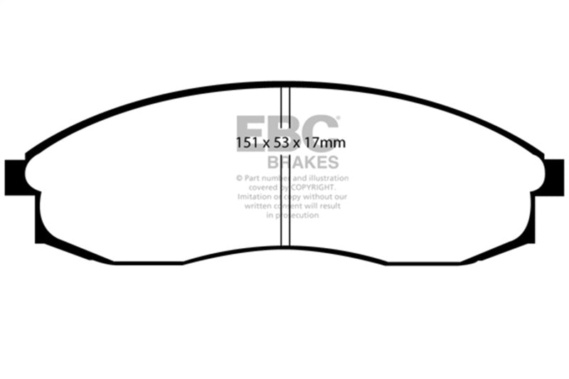 EBC Yellowstuff Front Brake Pads DP41082R for 1993-1998 Nissan Skyline R33 2.5 GTS