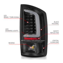 Load image into Gallery viewer, ANZO 2002-2006 Dodge Ram 1500 LED Tail Light Pair with Light Bar, Black Housing &amp; Clear Lens