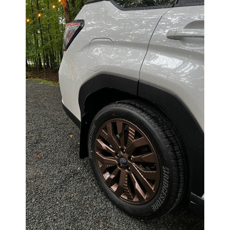 Rally Armor UR Series Mud Flaps for Subaru Forester 25-26 Inch with Metallic Black Logo