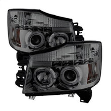 Load image into Gallery viewer, Spyder LED Halo Projector Headlights for Nissan Titan &amp; Armada 2007-2014, Smoke Finish