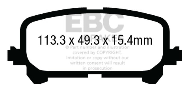 EBC Ultimax2 Rear Brake Pads for Acura MDX 2014-2017 * OEM Replacement, Low Dust & Long-Lasting Performance
