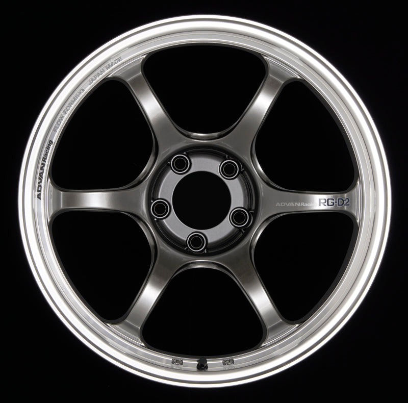 Advan RG-D2 15x8.0 +35 Machining and Racing Hyper Black Wheel (Part Number: avnYAT5G35AHB)