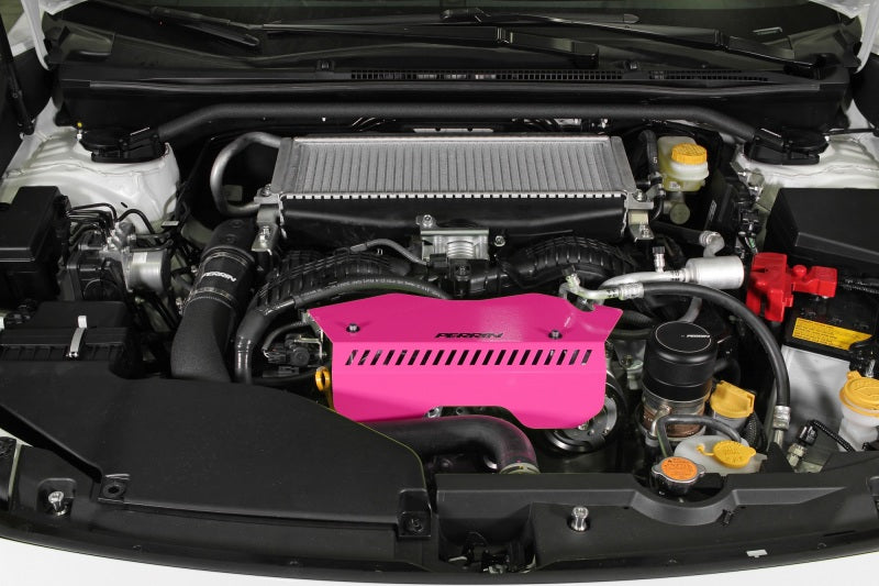 Perrin Performance Hyper Pink Pulley Cover for Subaru WRX 2022-2025 * Tall Version, Part #perPSP-ENG-153HP