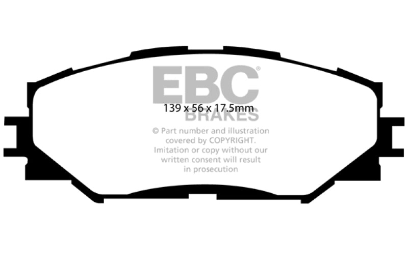 EBC Redstuff Ceramic Low Dust Brake Pads for Toyota Corolla 2009-2010