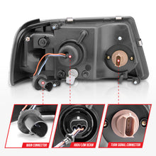 Load image into Gallery viewer, ANZO 2001-2011 Ford Ranger Crystal Headlights with Light Bar, Chrome Housing and Clear Lenses