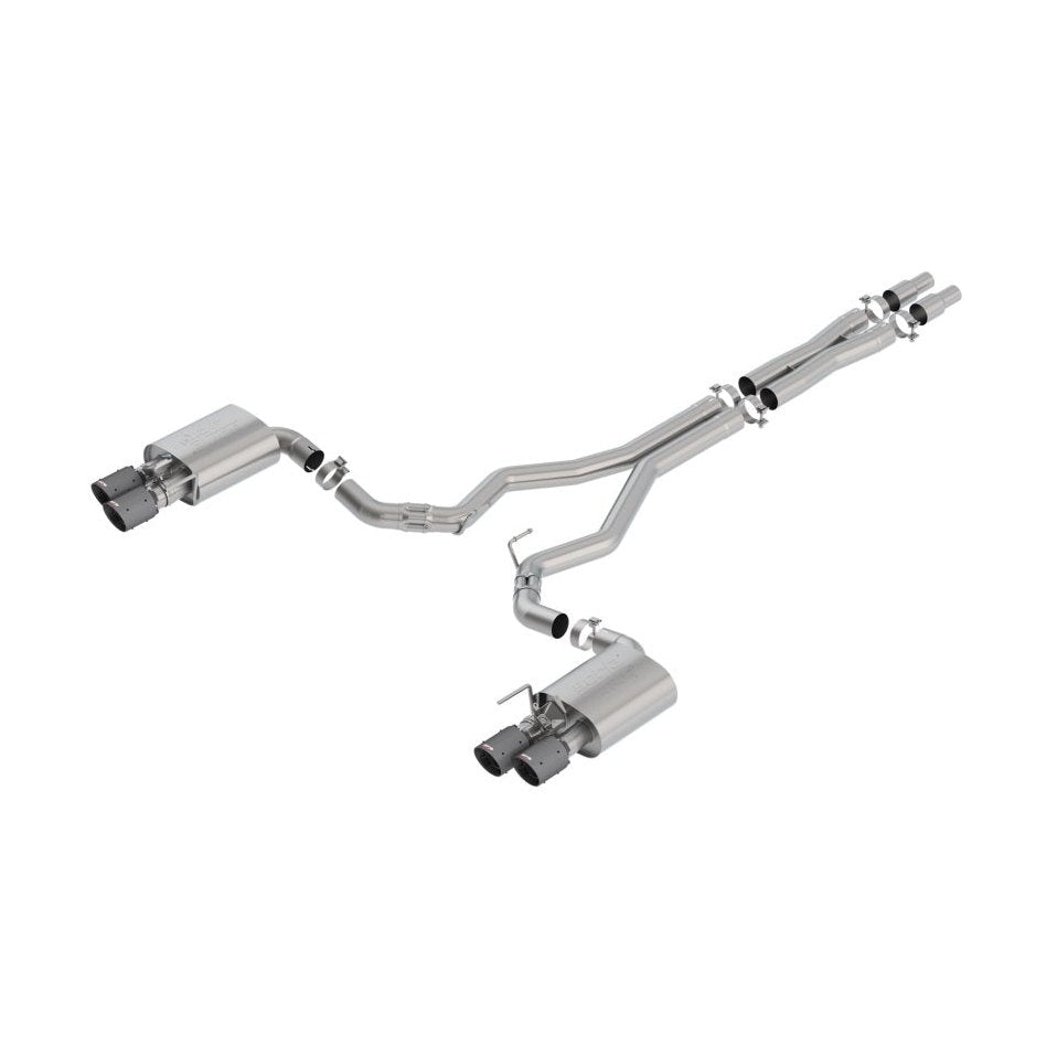 Borla 2018-2023 Ford Mustang GT 5.0L AT/MT ATAK Cat-Back Exhaust System with Carbon Fiber Black Tips
